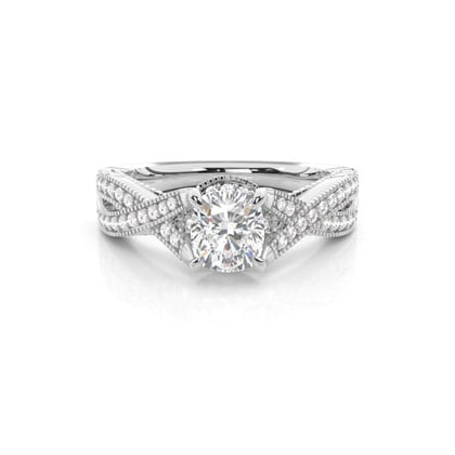Cushion cut diamond engagement ring