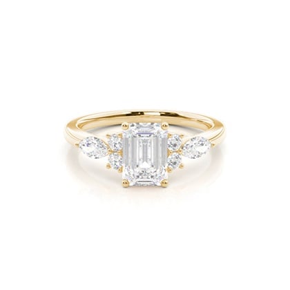 Emerald cut diamond engagement ring