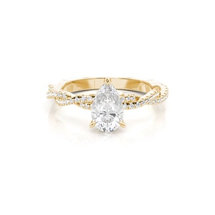 Pear cut diamond engagement ring